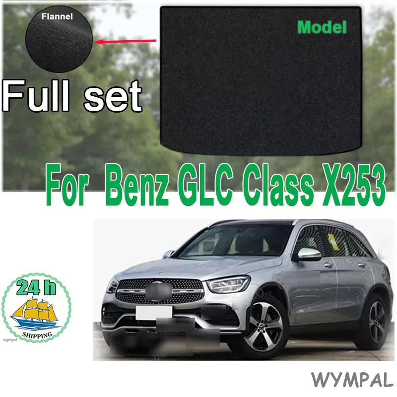 

Велюровый коврик в багажник для Mercedes-Benz GLC Class X253 2016-2022, поддон-вкладыш, аксессуары