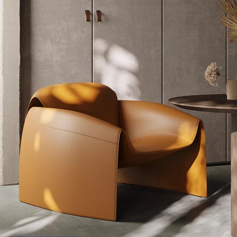 

Leather Italian light luxury designer casual sofa chair