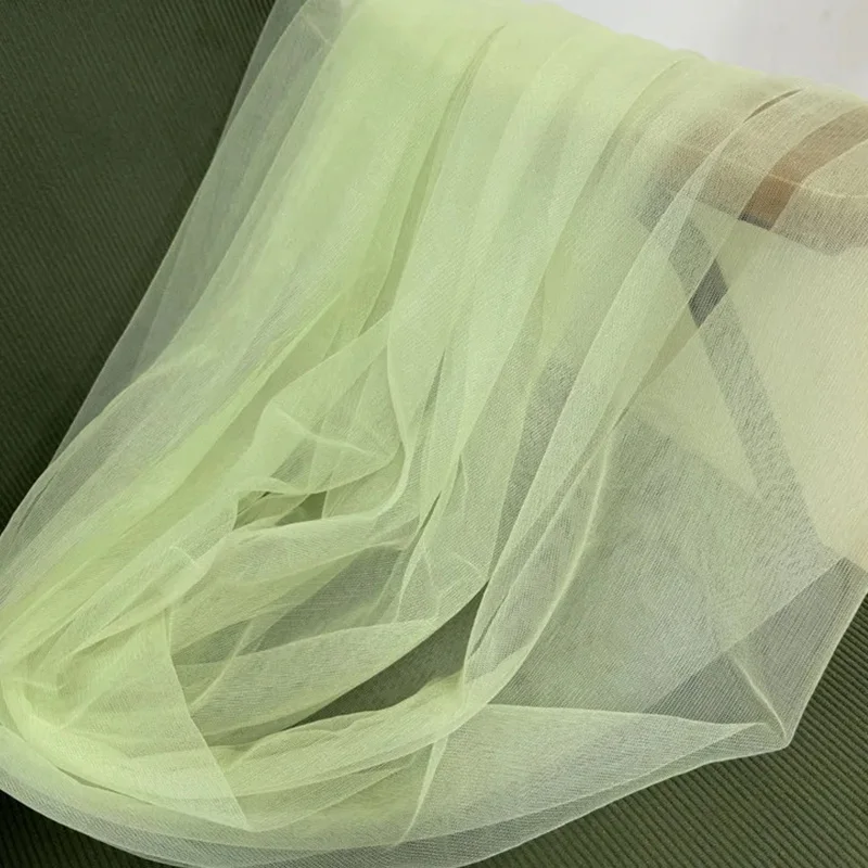 Soft Tulle Fabrics Wedding Celebration Curtain Clothing Sage Green Blue Yellow Mesh Layout Chair Back Yarn Encryption Veil