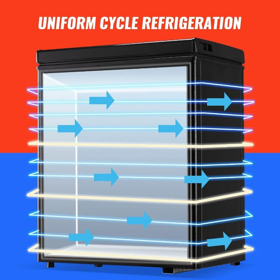 Compact top-opening mini chest freezer ideal for home kitchen garage or outdoor use; features deep freezer capacity with remova