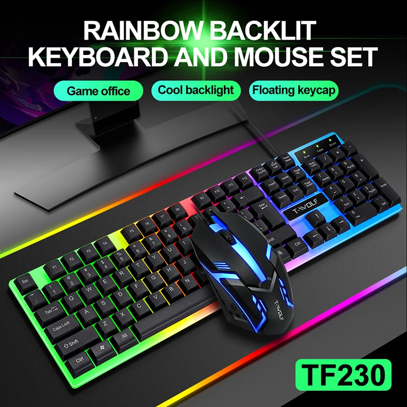 

USB 1.3M Wired Backlight Gaming Keyboard And Mouse Combo