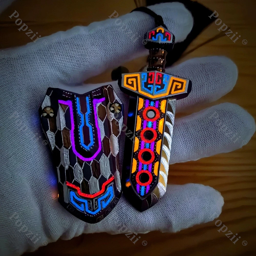 WANWU EDC Zirconium Taia Sword DIY Hammer Carving Mechanical Magnetic Push Slider Metal Toys Decompression Fidget Toys