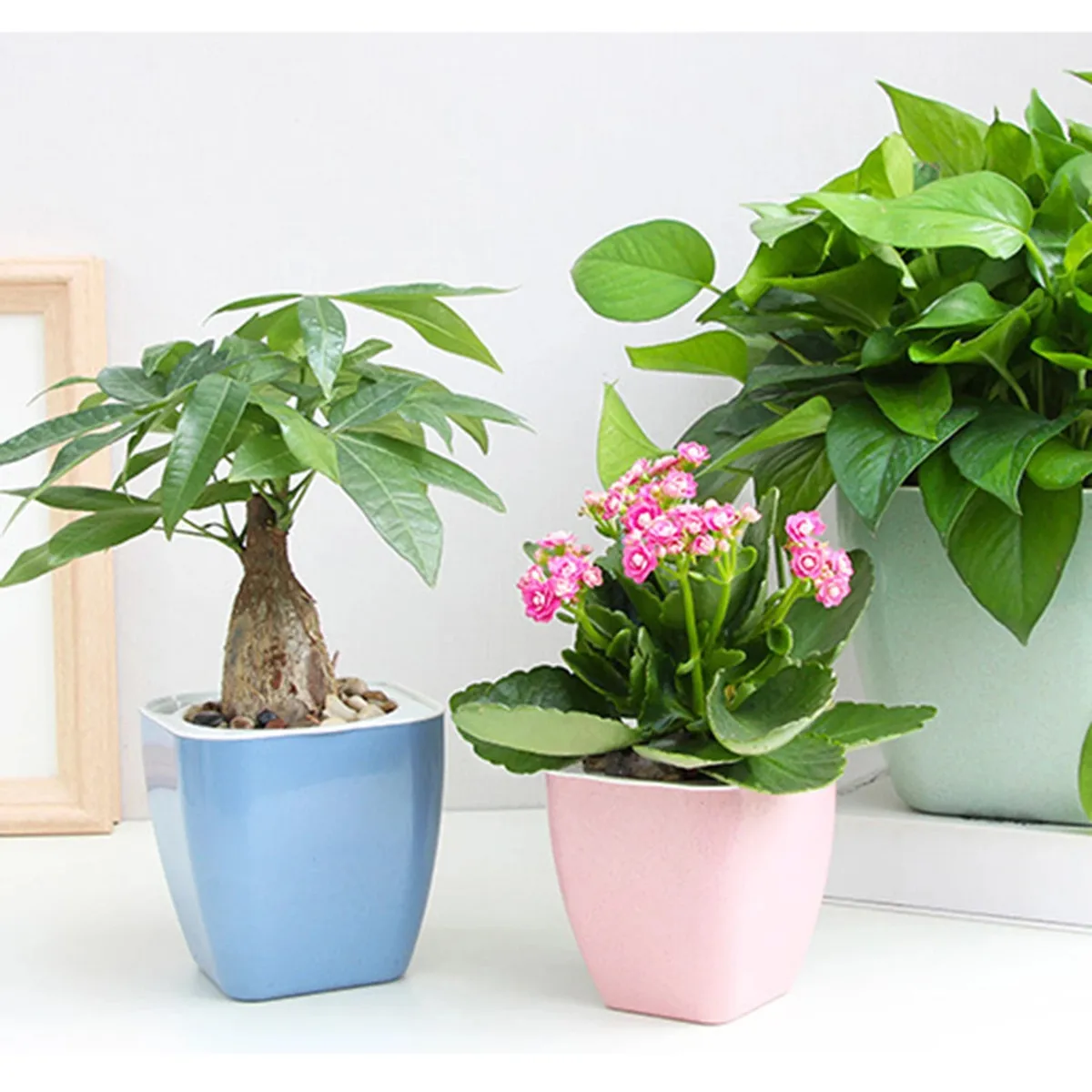 Lazy Flower Pot Automatic Water Absorption Plastic Plant Pot for Plant Home Garden Decoration Flower Basket Home Garden Decor FU