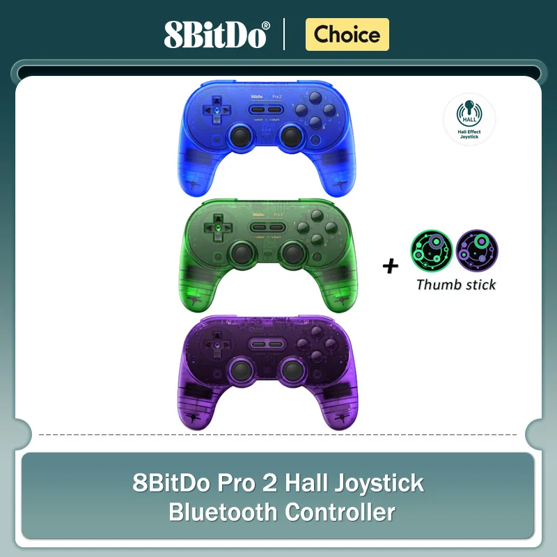 8Bitdo Pro 2 Hall Effect Joystick Bluetooth Controller Wireless Gamepad for Switch PC macOS Android Steam Raspberry Pi