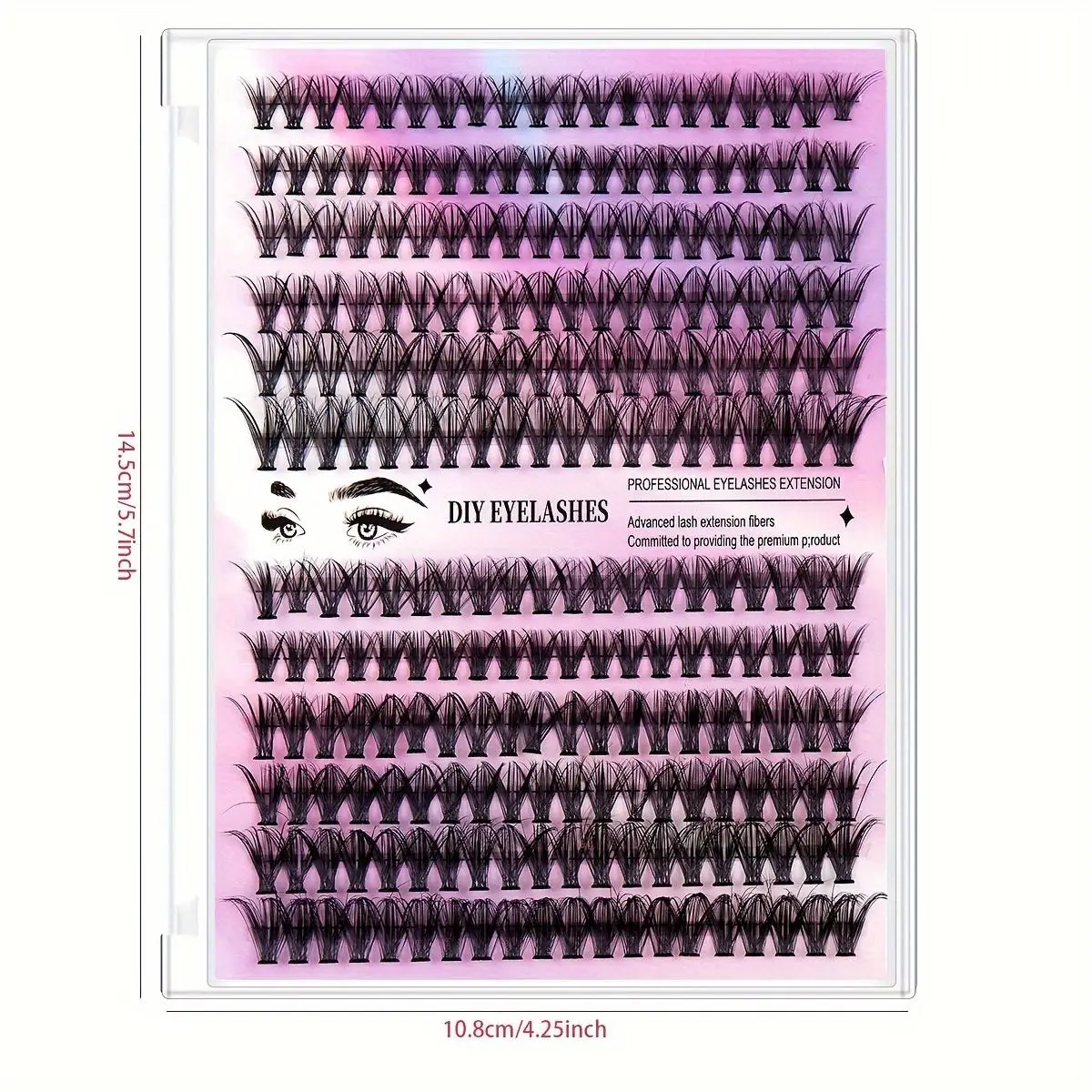 Kit d'Extension de Cils Doux et Confortables, Ensemble Mixte 30D + 40D, avec Œil Noir, Sceau et Pince à Épiler