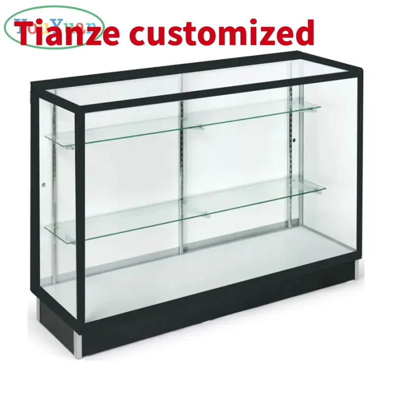 (Customized) aluminium frame and glass showcase display cabinet showcase glass cigar display cabinet small smoke shop LED sign