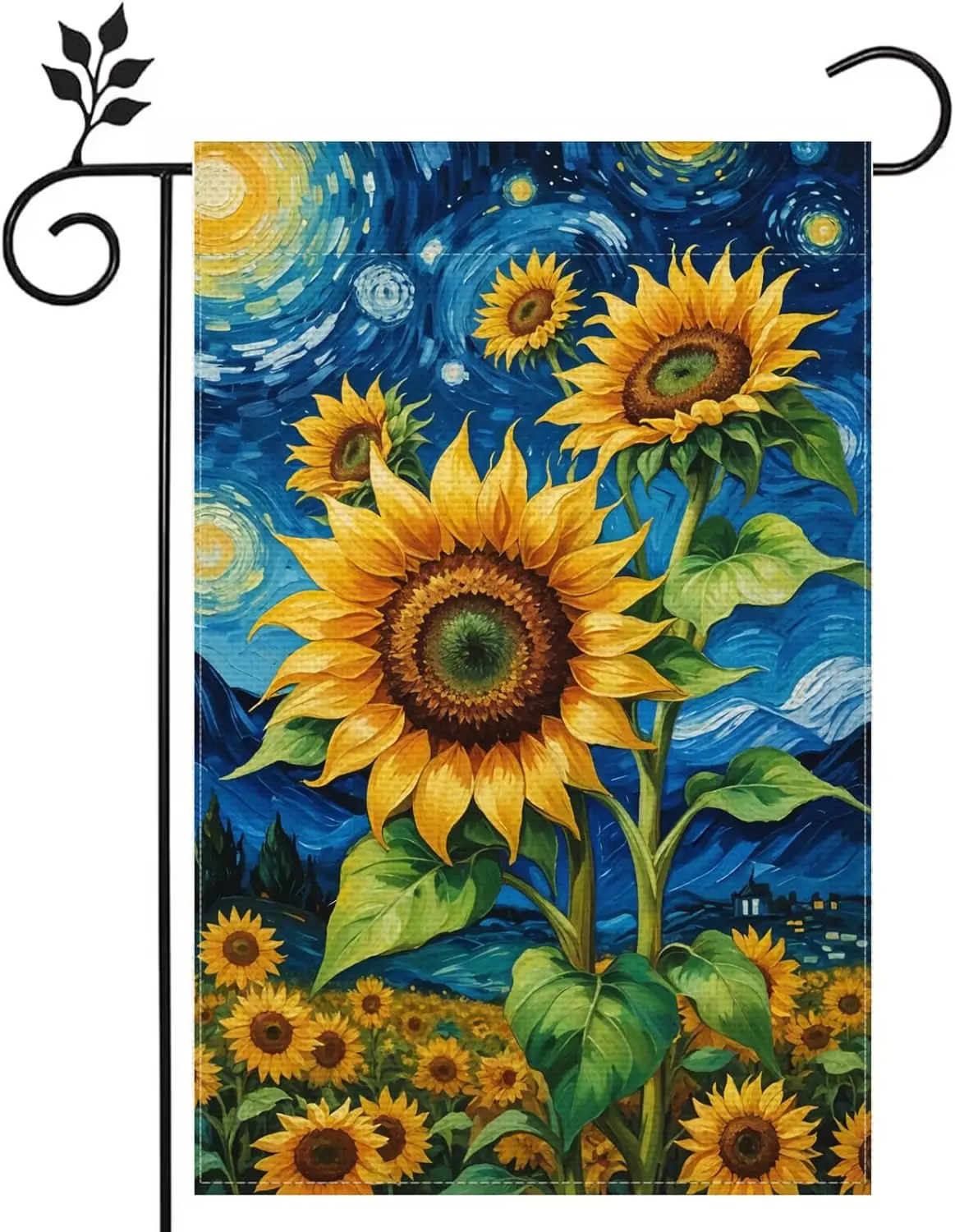 Sunflowers Night Stars Garden Flag 12x18-inch Double-side Home Summer Ooudoor Yard Sign Flag Decor LLO LLX uui