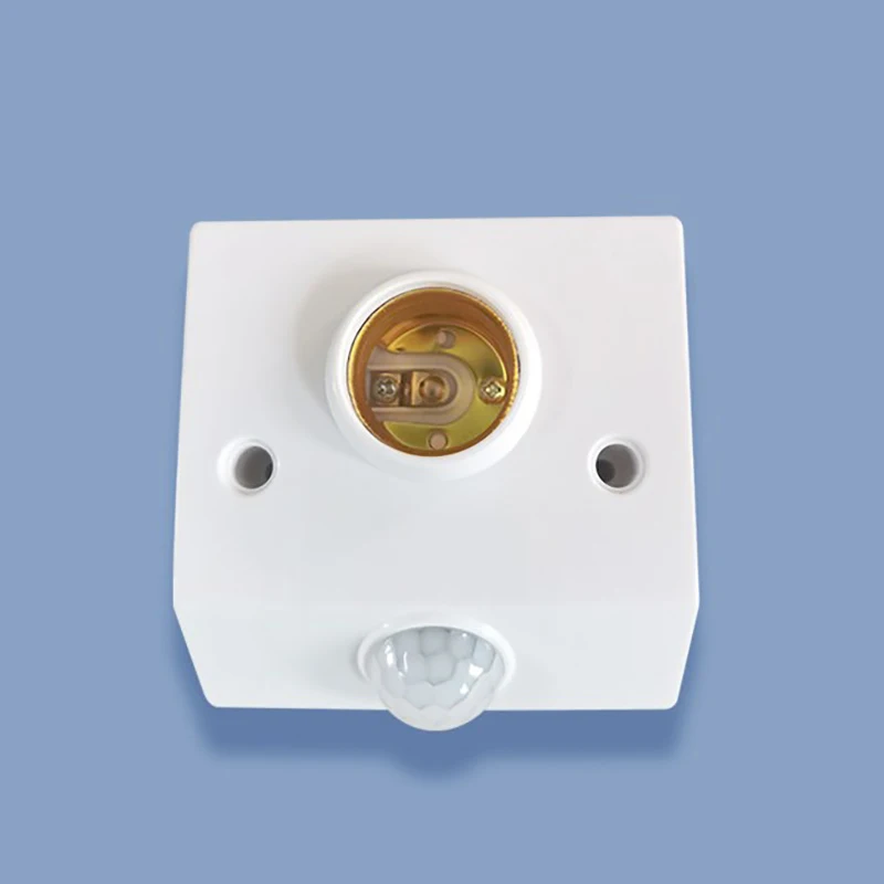 【AC85-265V Automatic Human Body Infrared IR Sensor Lamp Holder LED Bulb Light E27 Base PIR Detector Wall Lamp Holder Socket】