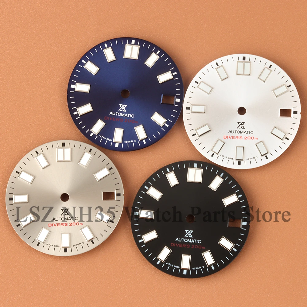 

High Quality 28.5mm Watch Dial Green Luminous Stainless Steel Fit NH35 NH36 Watch Case Movement Accessories Replacement Part