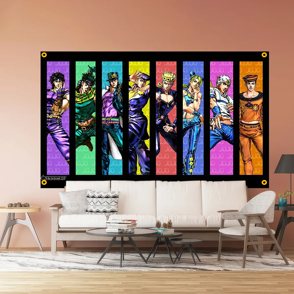 3x5FT JOJO Anime Adventure Art flag  Room Wall suitable for Polyester Printed applicable to Home or Outdoor Decoration flag