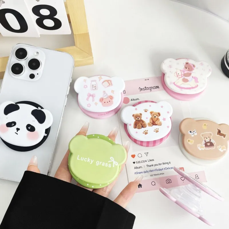 

New Cute Panda MagSafe Stand with Bear Ear 3D Magnetic Bracket for IPhone 17 Pro Max and Samsung Galaxy S26 S25 S24 Ultra