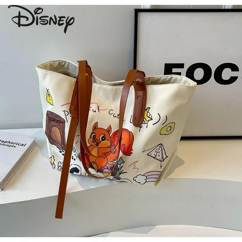 Disney New Women's Handbag Fashionable High Quality Women's Shoulder Bag Cartoon Versatile Large Capacity Women's Shopping Bag