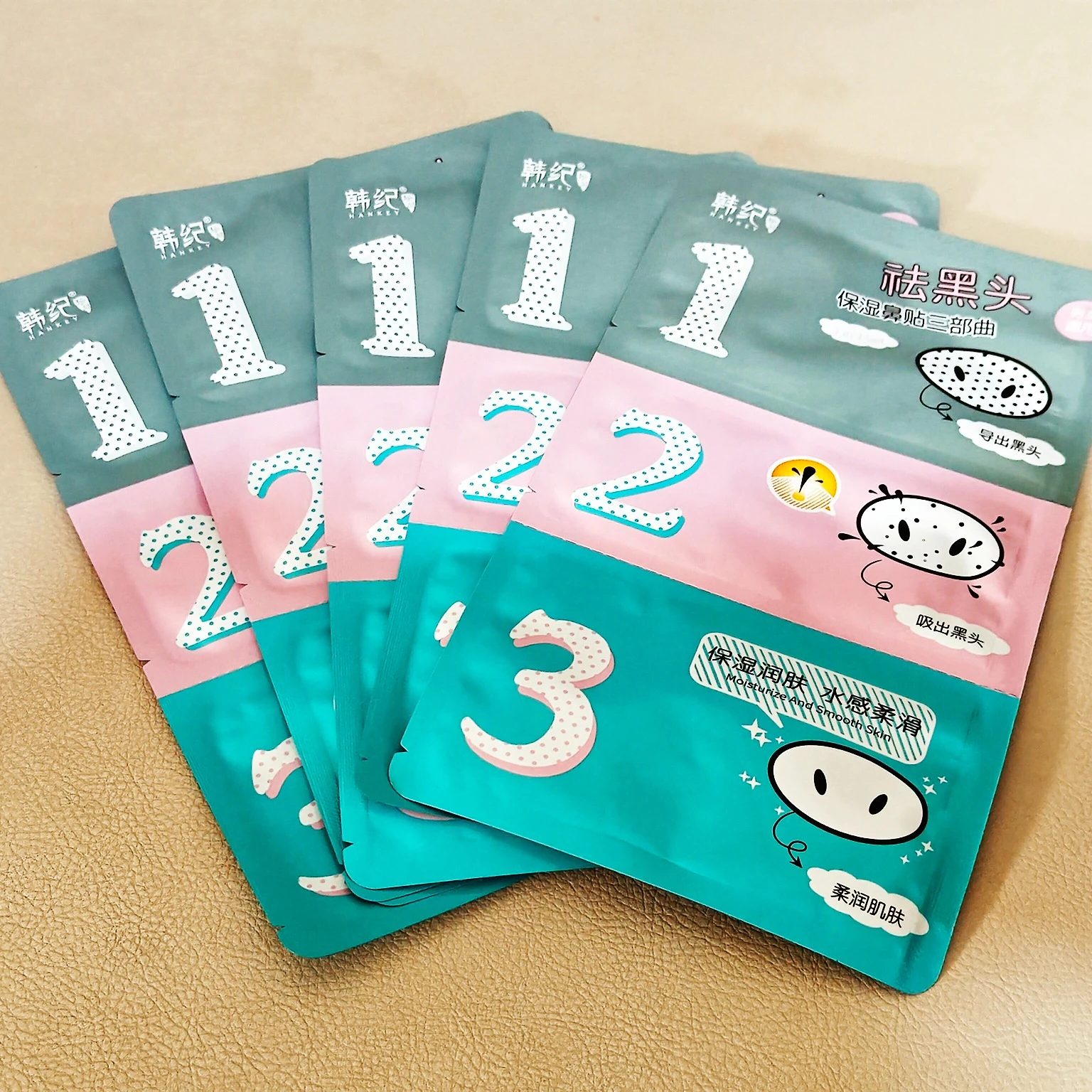 1/3/5/7/10/20pcs Fashion 3 Steps Facial Head Massage Clean Blackheads Remove Holika Pig Nose Mask Stickers Wholesale