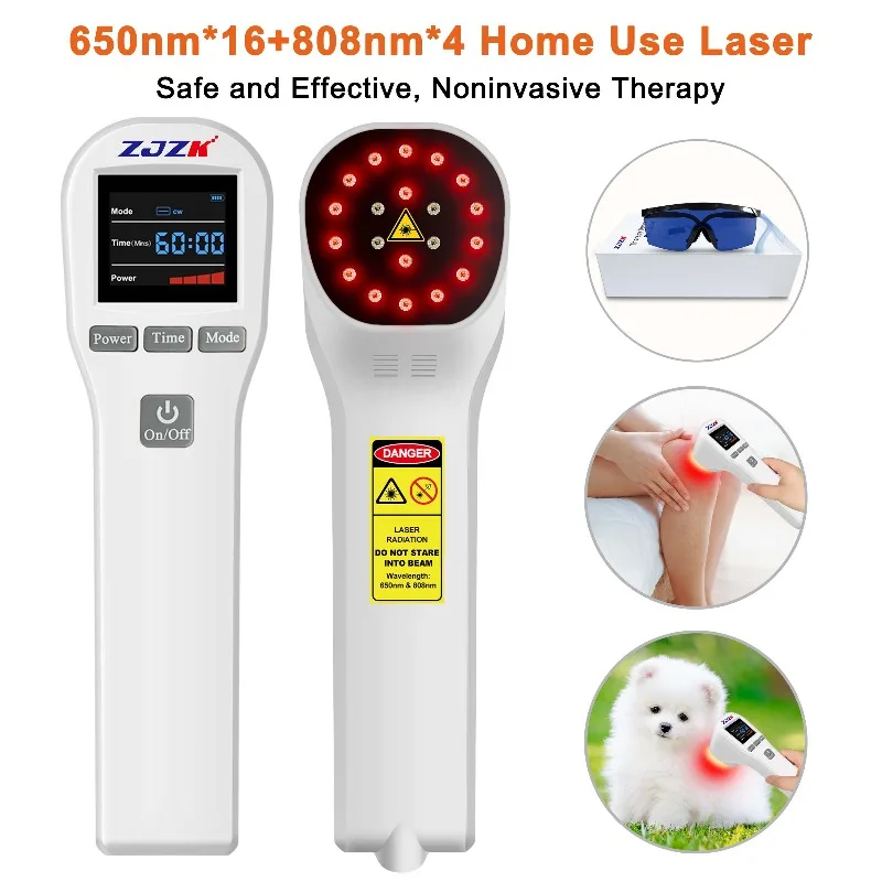 ZJZK Infrared Light LLLT Cold Laser Therapy Device 808nm 880mW Professional for Sport Injuries Arthritis Heel Spurs Pain Relief