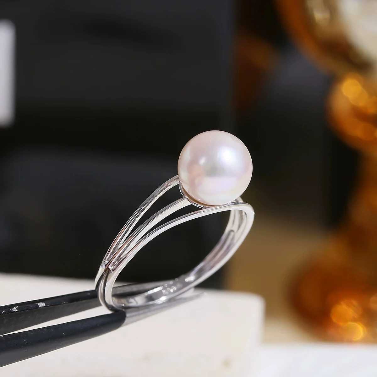 

S925 Sterling Silver Adjustable Finger Ring Mountings Base Setting Findings Jewelry Components for 8-10mm Pearls 3pcs/lot