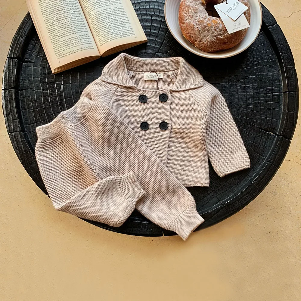 Set di vestiti per neonato autunno inverno maniche lunghe cardigan per neonato + pantaloni 2 pezzi abiti per bambini set di vestiti per neonato