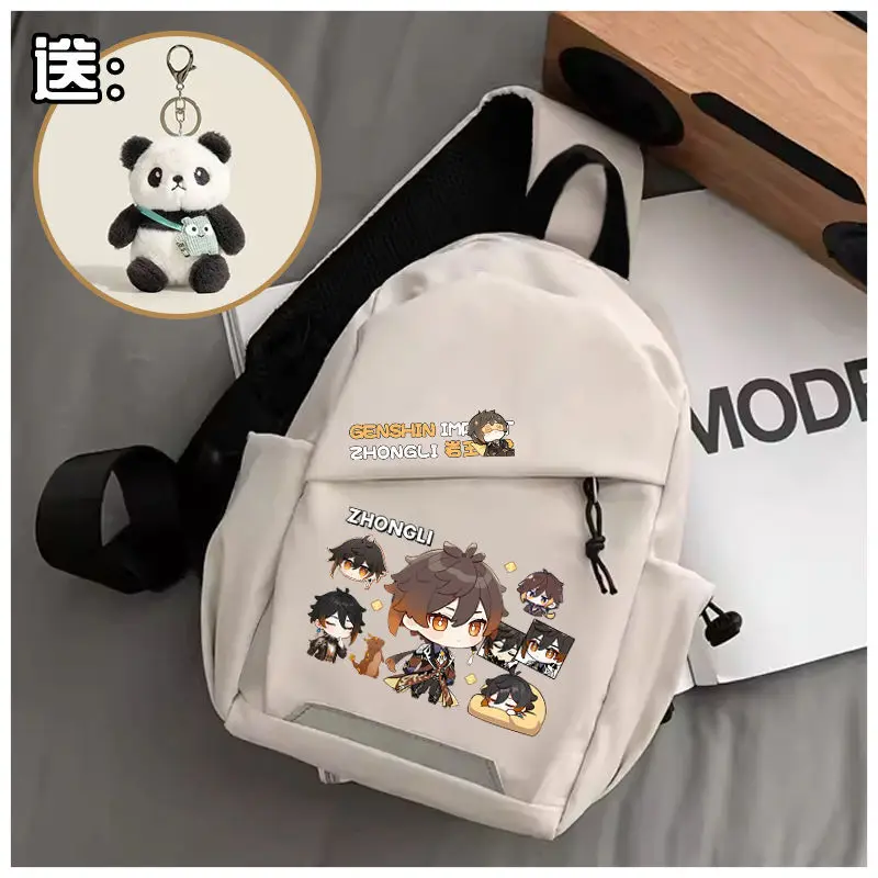 Genshin Impact Men's Chest Trendy Ins Small Crossbody Personality Fashionable Casual Phone Bag Ani