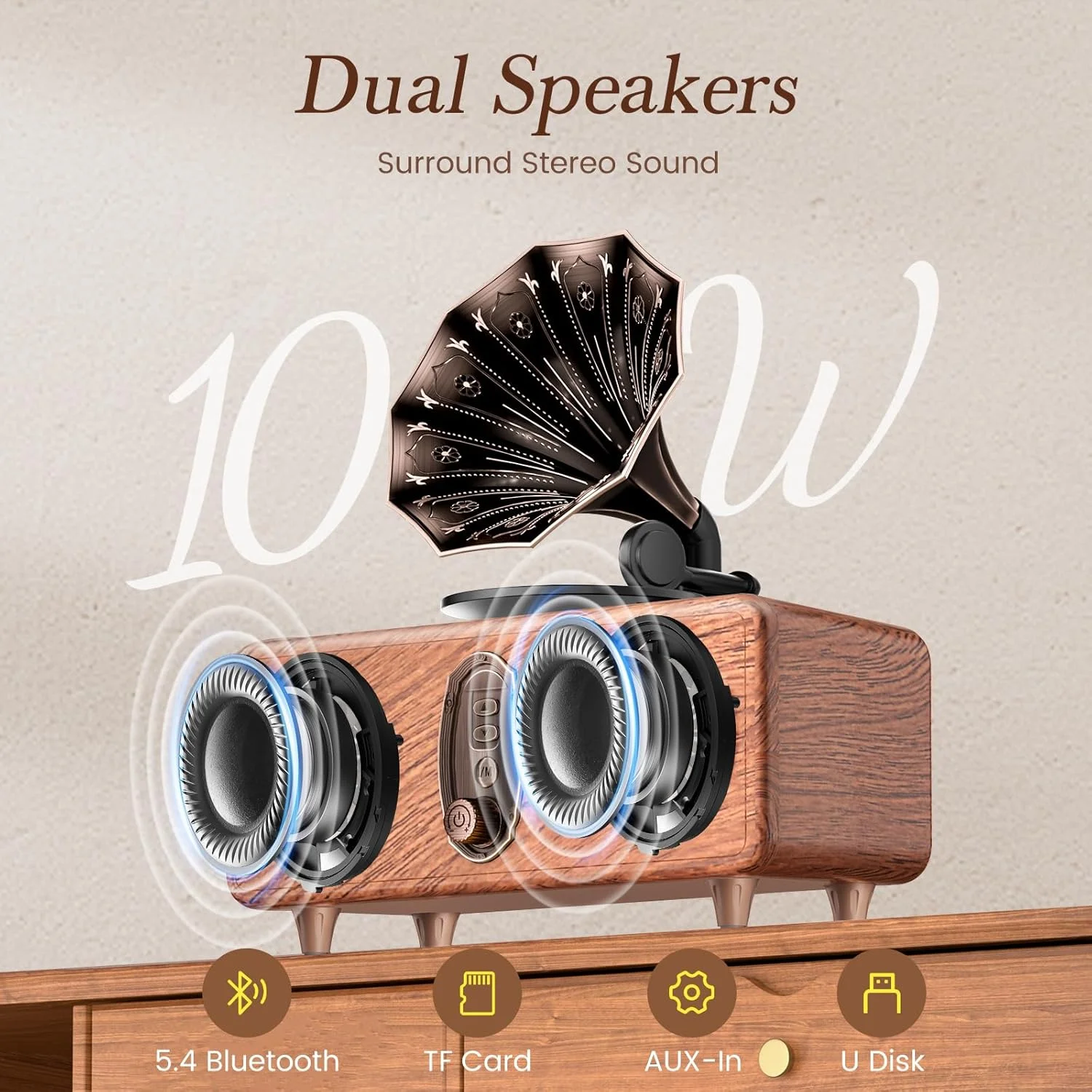 AS36 Bluetooth Speaker Features High-Quality Retro Multi-Functional FM Radio High-Volume Wireless Audio System Subwoofer Gift