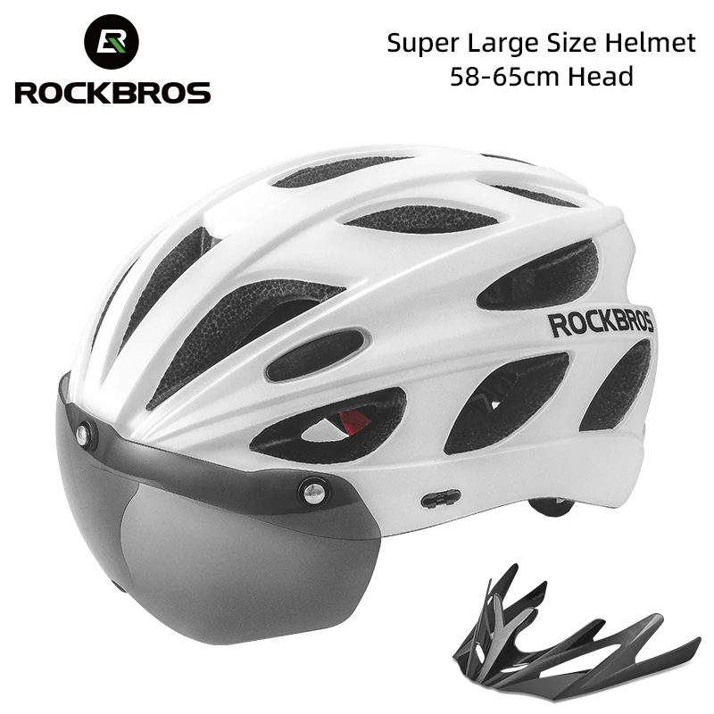 ROCKBROS Bicycle Helmet Ultralight Integrally-molded Bike Helmet Goggle Len & Visor Brim MTB Road Head Safety Cycling Helmet