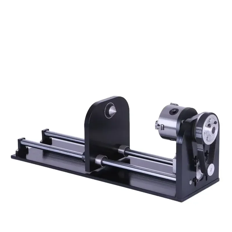 CNC Router F Type A Axis Rotary Attachment 80mm 3 Jaw Chuck 230mm Linear Rail Precision Machining Accessory for Woodworking