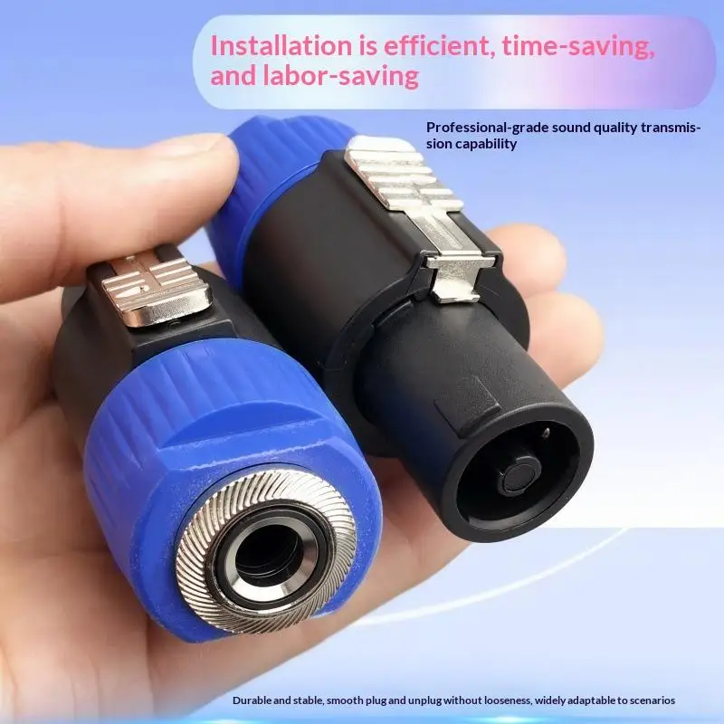 1Pcs Latch Aviation Connector 4-Pole Audio Speaker Plug To 6.5mm Metal Converter Jack Adapter Male To 1/4