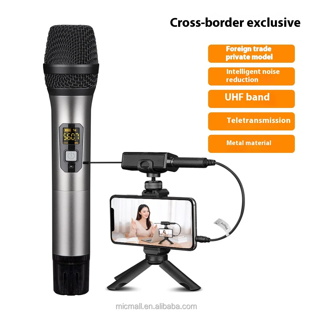 2026 Universal High Quality Wireless Microphone Live Streaming Mobile Phone Camera Recording Interview Video Dynamic Microphone