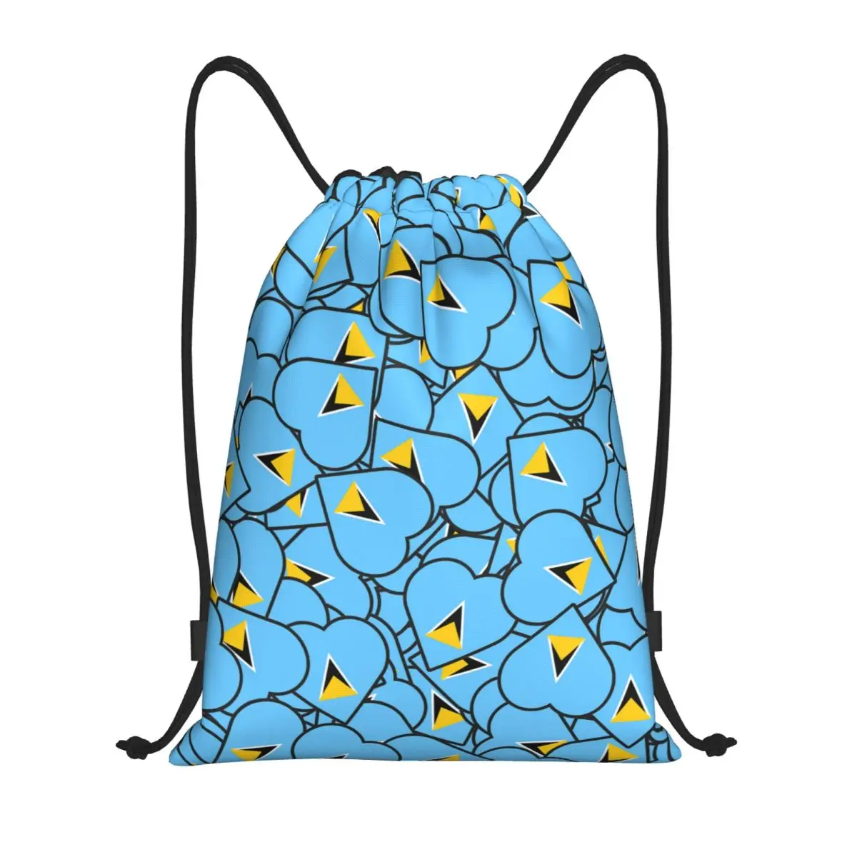 

Saint Lucia Country Flag Love Drawstring Backpack Sports Gym Bag for Men Women Posters Training Sackpack