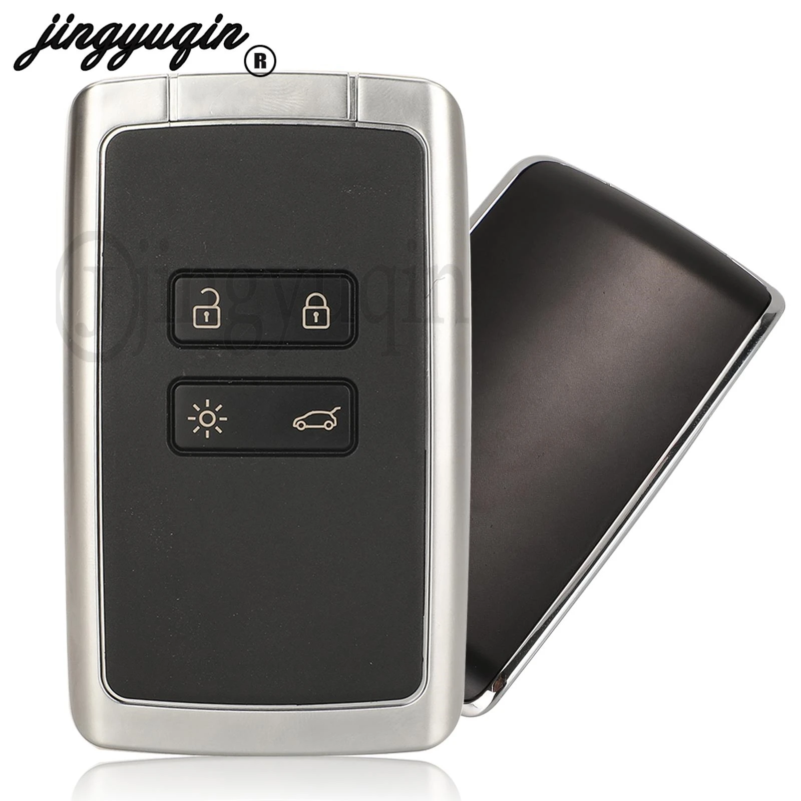 

jingyuqin Replacement 4 Button Smart Remote key Shell Case Car Keyless Entry For Renault Megane 4 Koleos Auto Fob No Logo