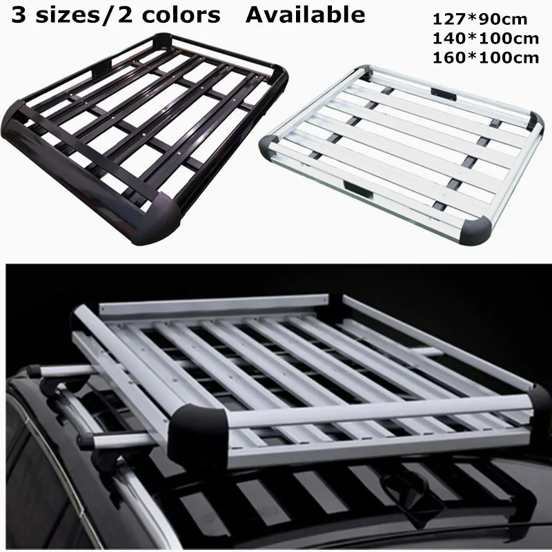 Universal Double-Deck Car Roof Rack Only Luggage Frame Without Crossbars Cargo Alloy Top 100kg Carrier Luggage Basket For Car