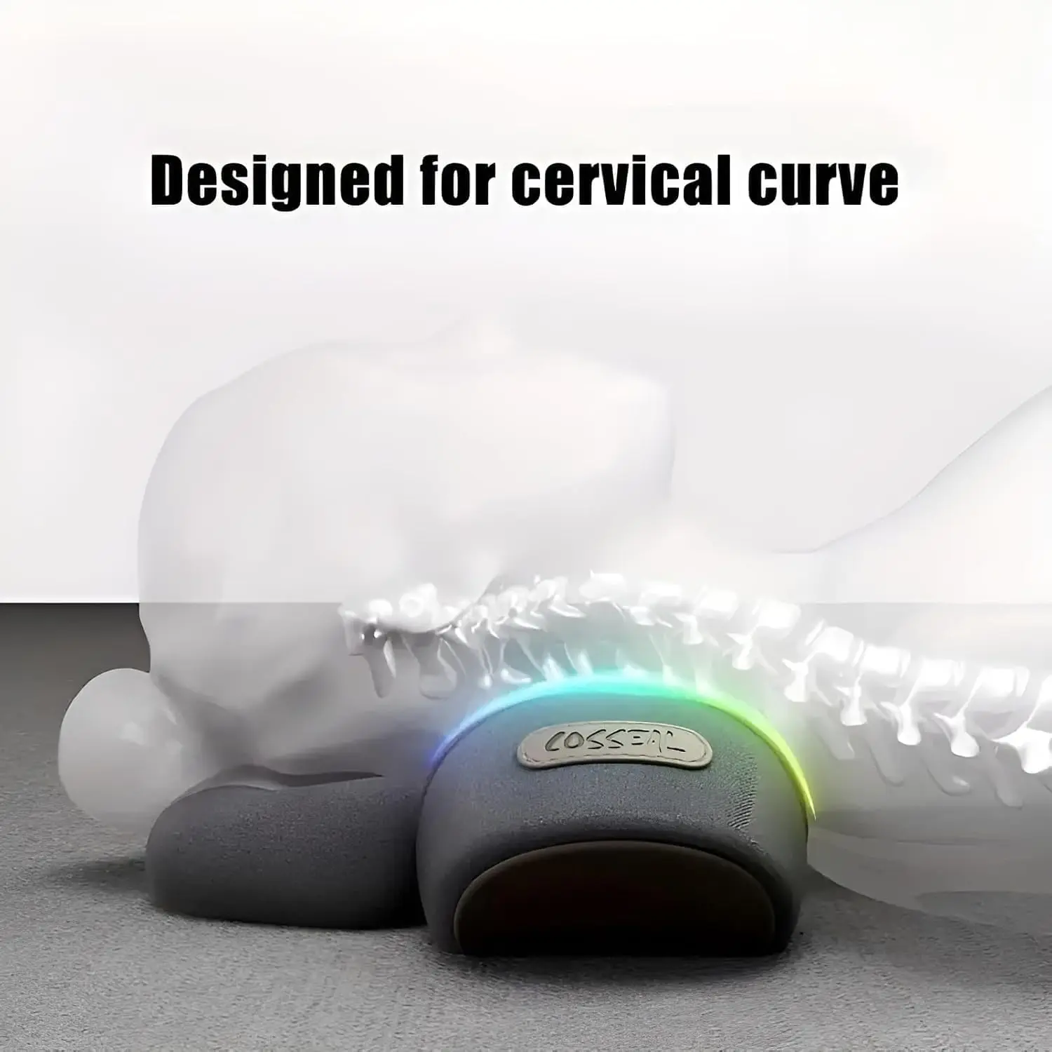 3-in-1 Heated Cervical Pillow, Memory Foam Neck Support for Discomfort Relief, Portable for Travel & Office