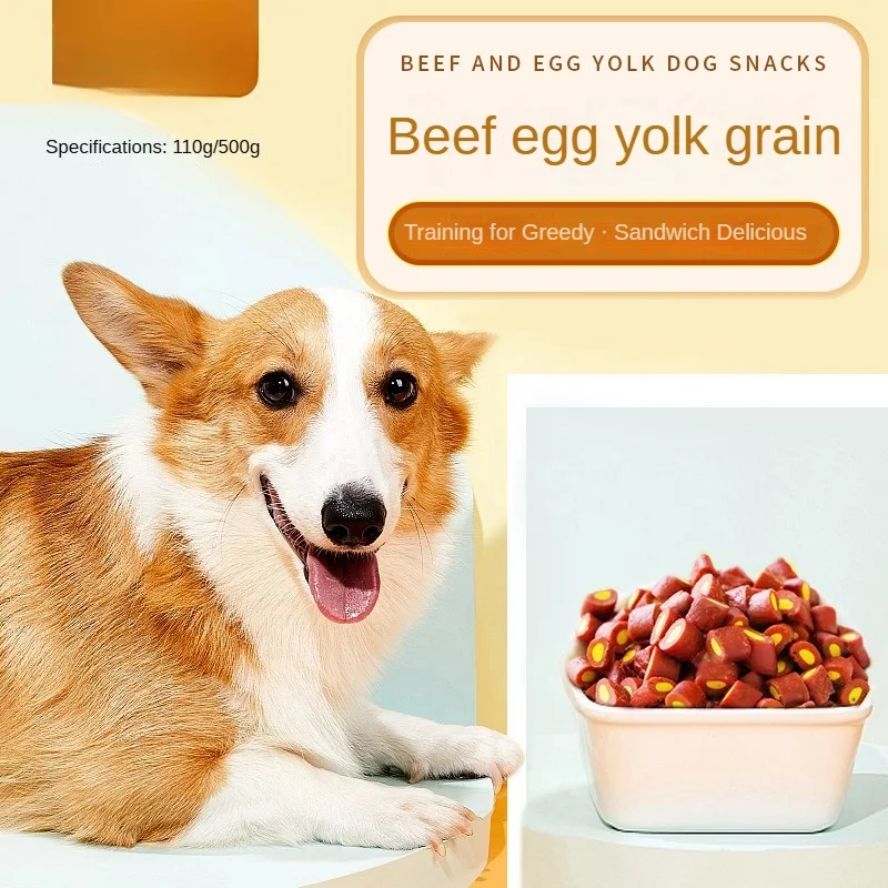 Pet Snacks Beef Egg Yolk Granules Dog Treats Strong Muscles​ Snacks Cat Fat Hair Gills Dog Cat Reward Snacks Dog Birthday Snacks