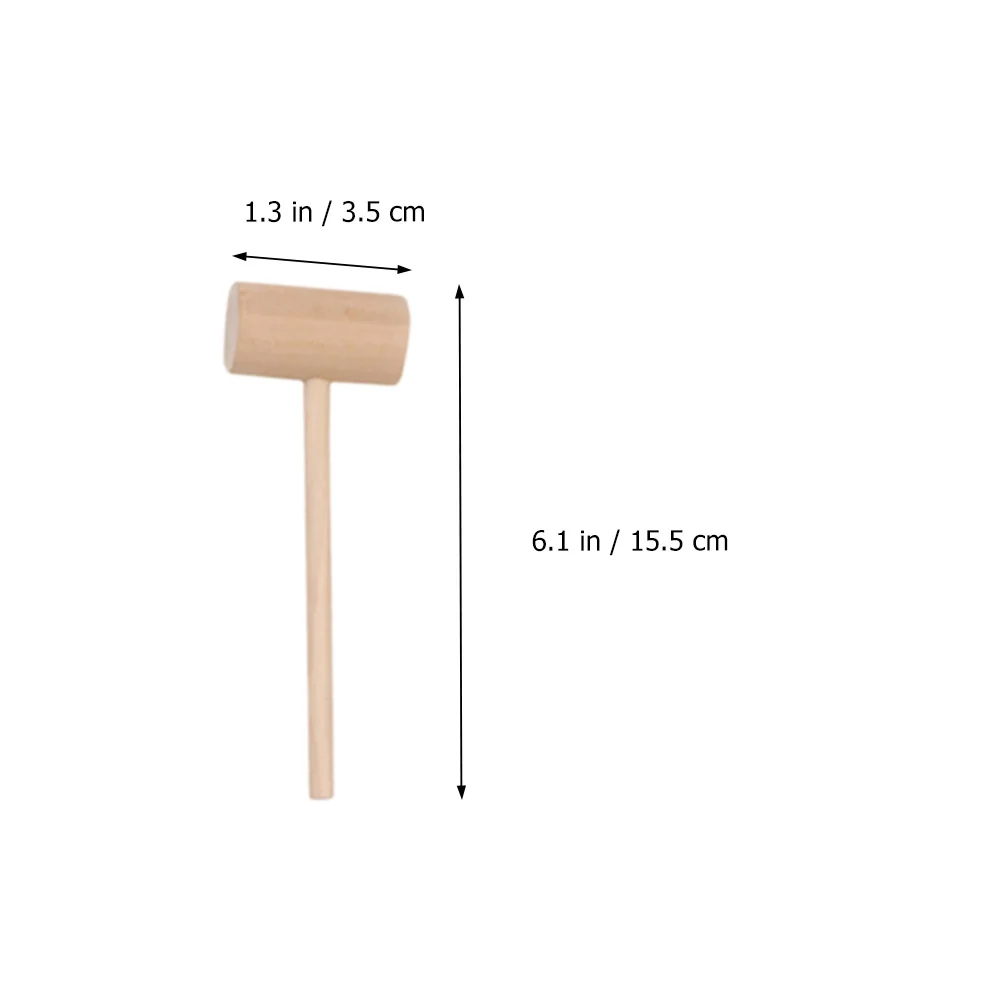 15 Pcs Lobster Cracker Mini Wooden Hammer Mallet Crab Mallets Cake Utensil Seafood Tool