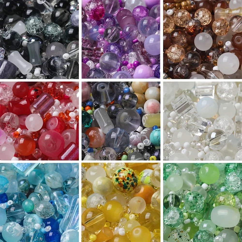 30/50g Colored Glass Mixed Beads Multi-shape Loose Spacer Beads for DIY Necklace Bracelet Earring Jewelry Making Accessories