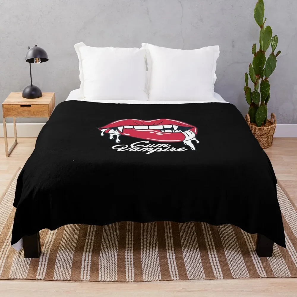 

cum vampire shirt Throw Blanket Soft Plaid wednesday Extra Large Throw Blankets