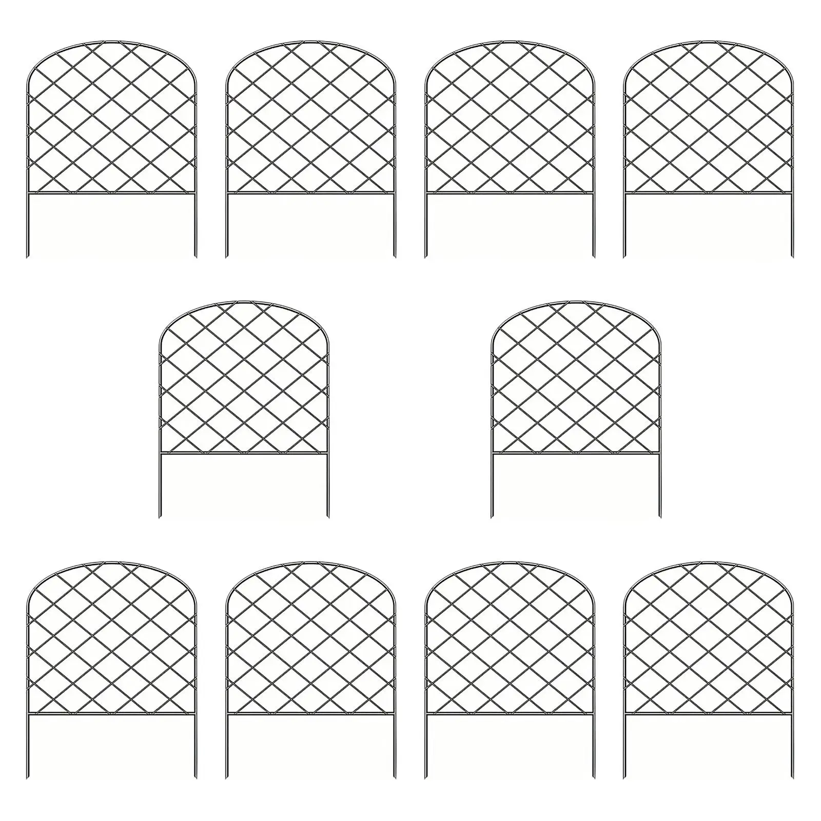 10 Panels Decorative Garden Fence Wire Borde Fencing Animal Barrier for Dog Garden Fencing for Porch Lawn Stairs Farmhouse Yard