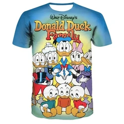 MINISO Donald Duck T-Shirts Clothes Kid Girl Boy 3D Fashion Short Sleeve Tee Women Men Summer Street Casual Tops Kids Clothing