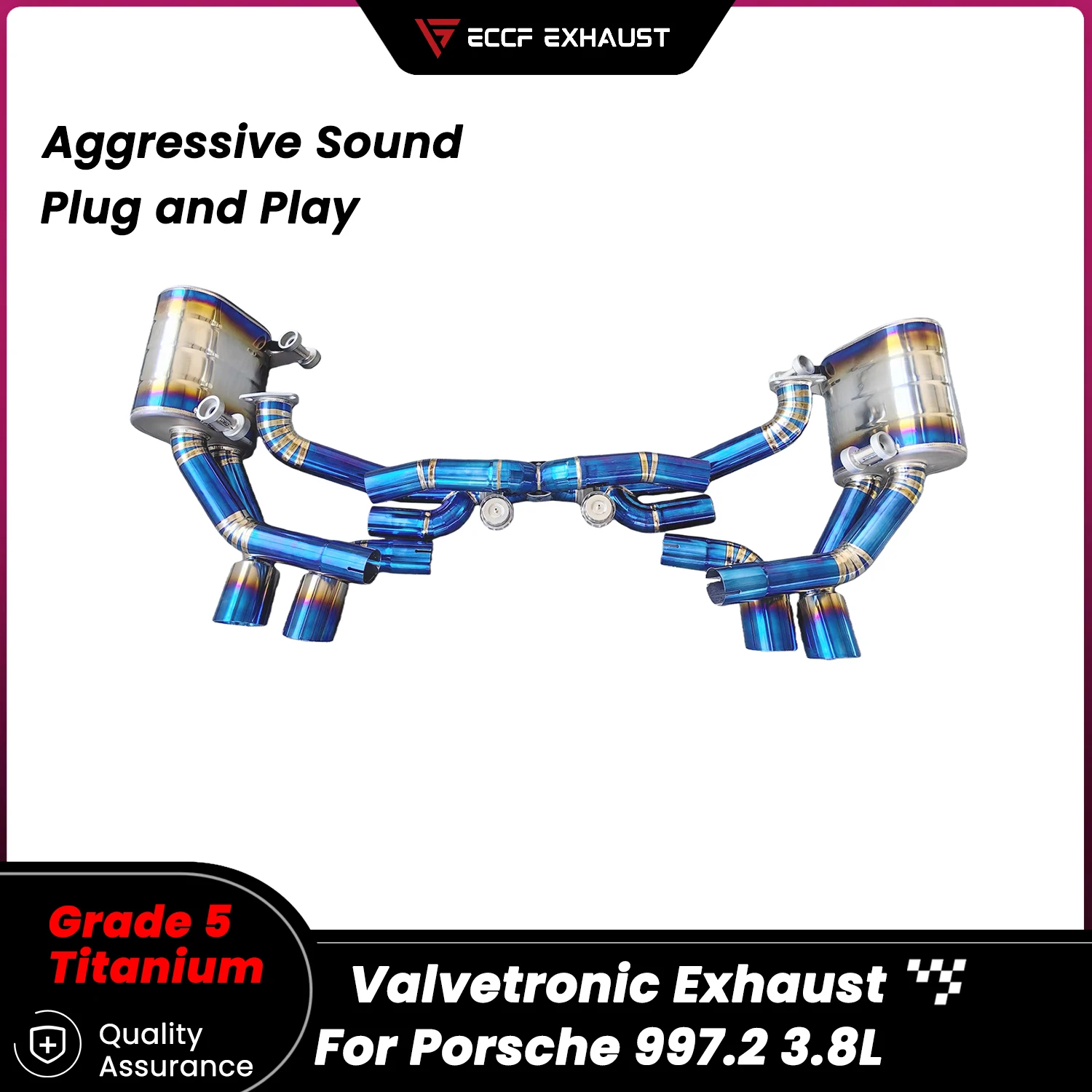

Sporty Titanium Pneumatic Valve Catback Exhaust For Porsche 997.2 3.8L Aggressive Exhaust Sound Performance Upgrade