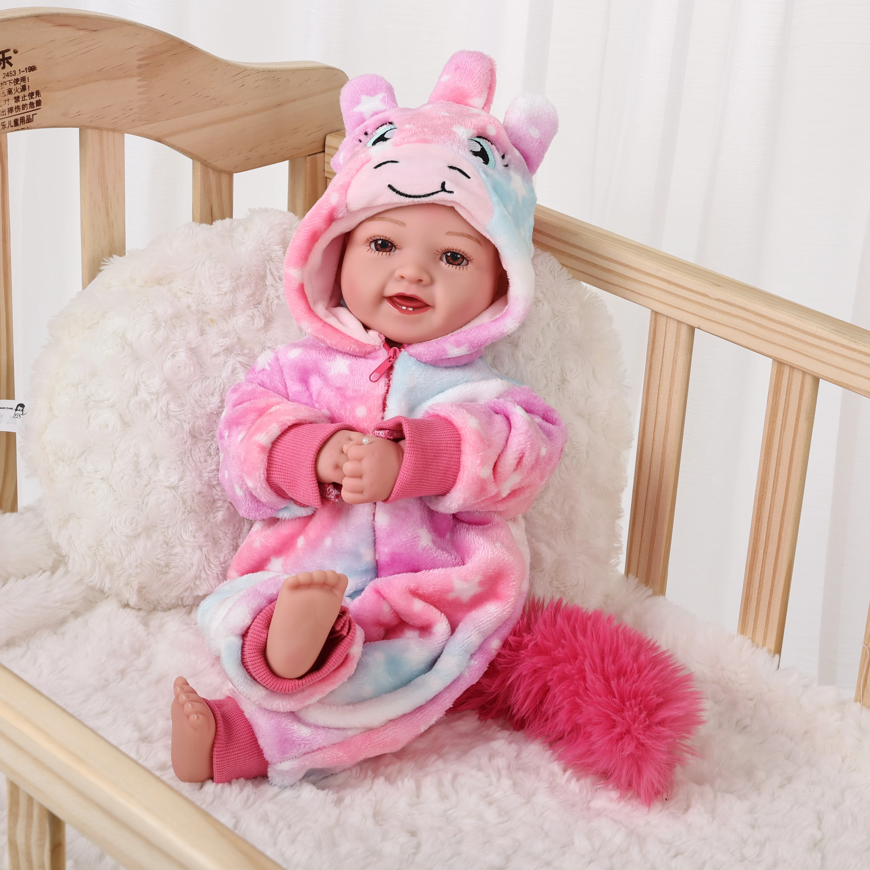 

17-дюймовая кукла Rebirth, включая комплект одежды пони, мягкое тело из виниловой ткани, подходит для праздничных подарков, подарков сюрпризом на день рождения