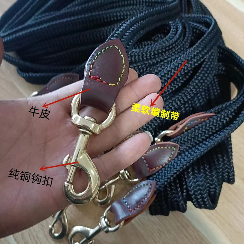 Horse Reins Equestrian Sports Horse Equipment Woven Material Feel Comfortable Pure Copper Hooks Half Fold 1.3 M Long Horse Lead