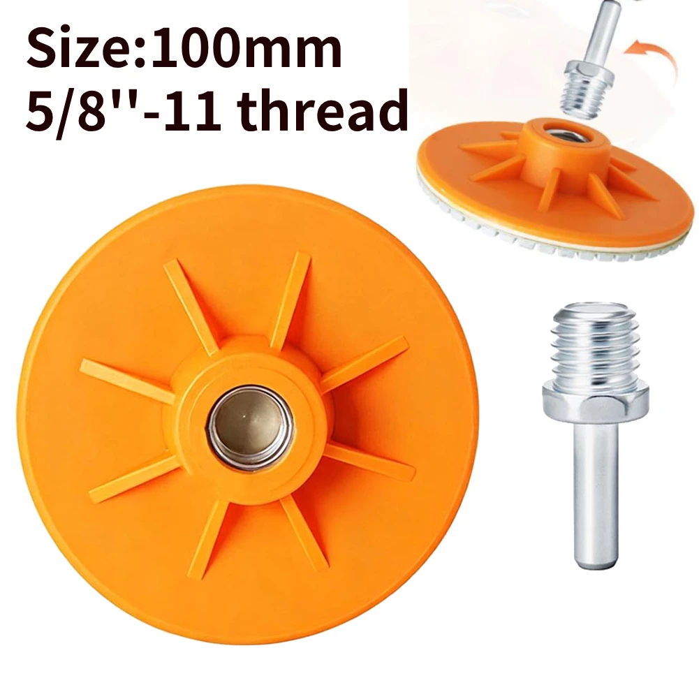 100mm Wet Dry Polishing Disc With Connecting Rod 5/8''-11 Thread Angle Grinder Polishing Pad For Grinding Deburring Stone Glass