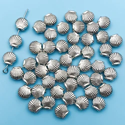 10/20/30Pcs Antique Silvery Marine Charms Shell Shaped Loose Spacing Beads For Jewelry Making Necklaces Bracelets Accessories