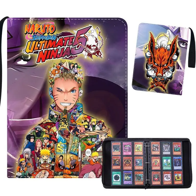 Naruto Card Binder Haruno Sakura Uchiha Sasuke Kakashi Zipper Book 400/900 Pocket Holder TCG Cards Storage Anime Album Gift