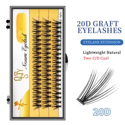 QSTY Lash Clusters 60Pcs Cluster Lashes 20D 0.07CD Curl Mix8-14mm Individual Lashes Soft&Comfortable DIY Eyelash Extension