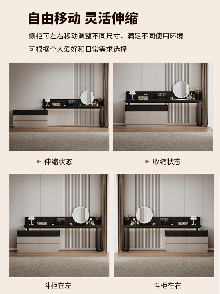 مكتب خزانة إيطالي بسيط 2 في 1 طاولة مكياج كبيرة 2025 غرفة نوم جديدة نهاية صندوق طاولة مكياج السرير
