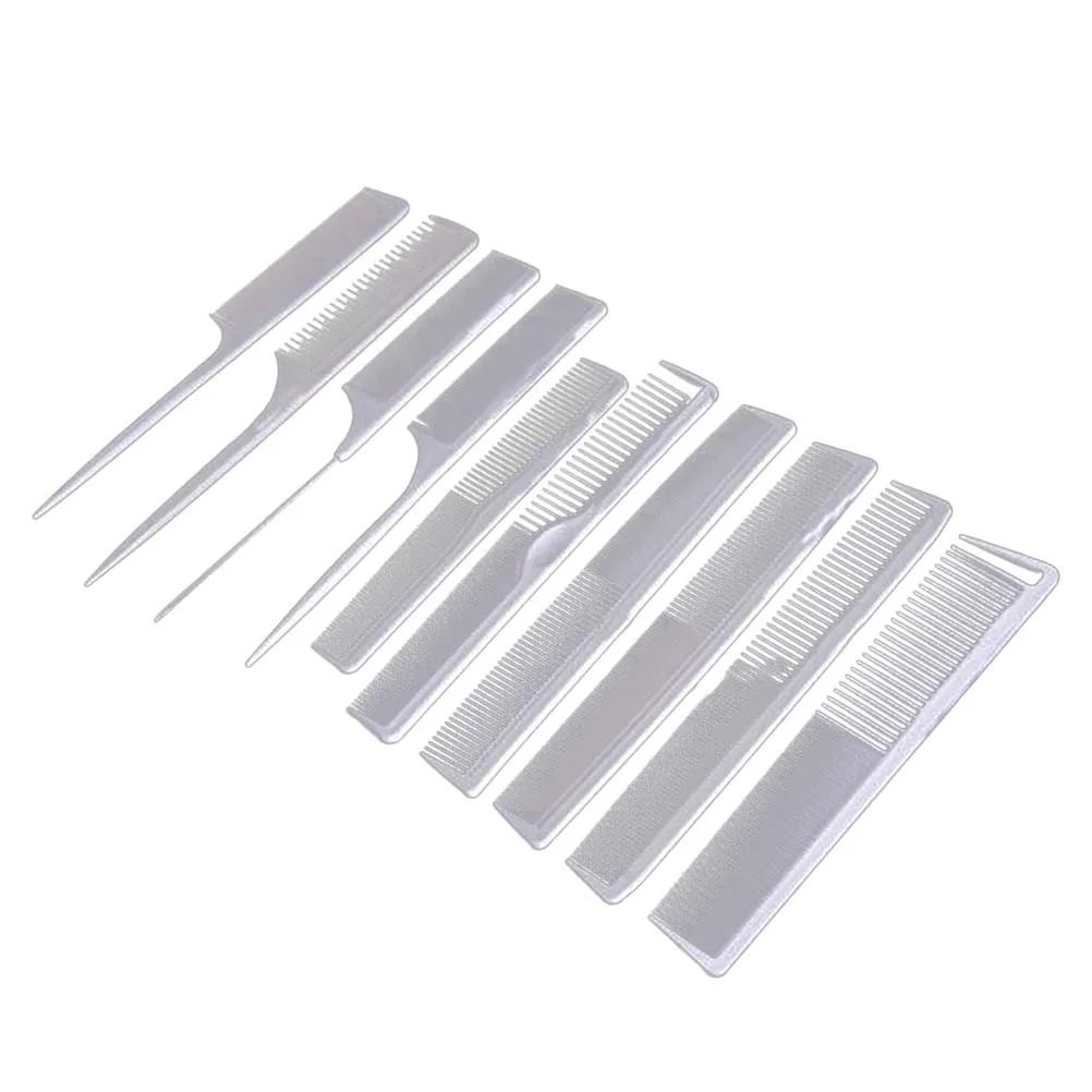 

10pcs Plastic Comb for Styling Tooth Pain Free Smooth Crescent Shape Detangle Wet Dry Hair Professional