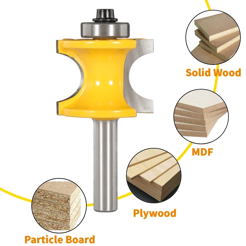 8MM Shank Bull Nose Radius Bit Router Bit Woodworking Milling Cutter For Wood Tools