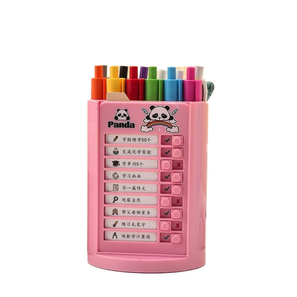 

Self-discipline Punch 360° Rotating Pen Holder Chores Checklist Schedule Memo Pen Pencil Organizer Multifunctional
