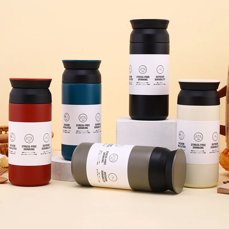 Aangepaste 350Ml 500Ml Waterfles Vacuüm Mini Gym Thermos Mok Roestvrij Staal Vacuüm Geïsoleerde Thermische Reis Koffie Cup Voor Auto