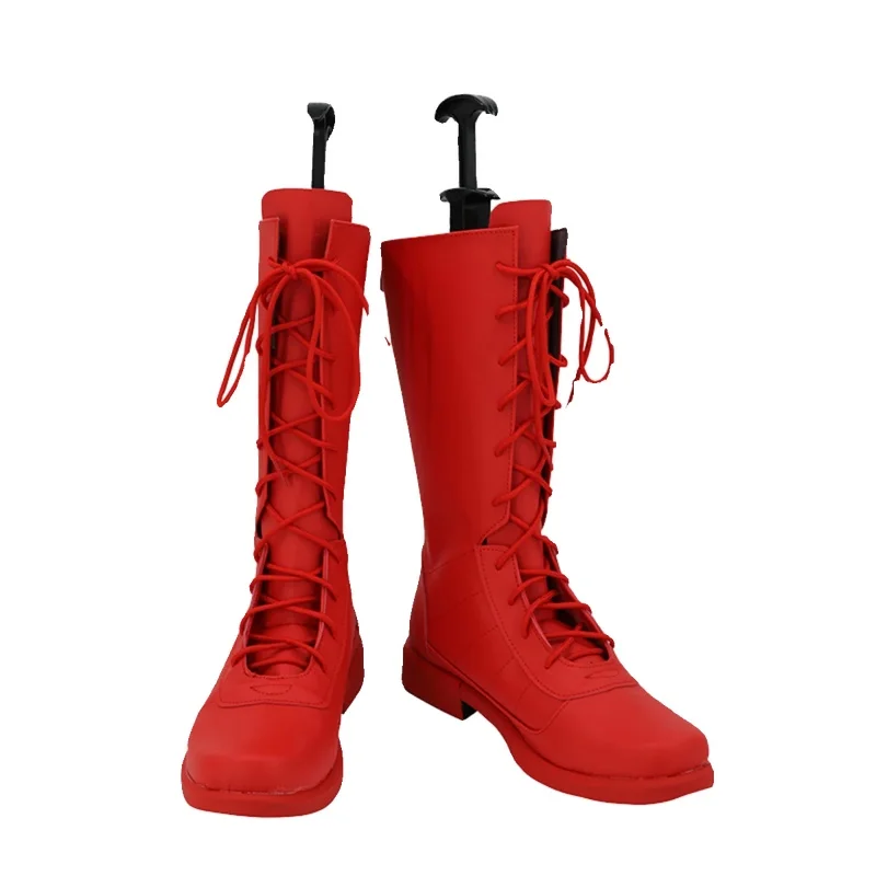 A;3\v,7'd/Daredevil Matt Murdock Cosplay Shoes Halloween Carnival Red Pu Leather Boots Custom Madew;4'v,6\h/ view 6
