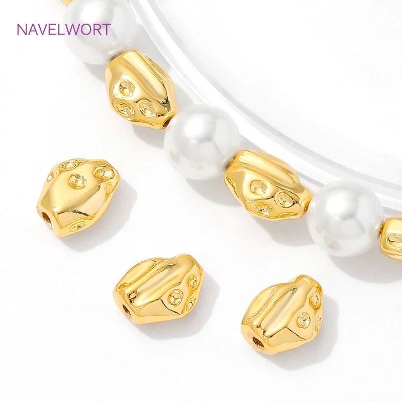 18K Gold Plated Irregular Separators For Beads,Brass Metal Spacers Beads For Jewlery Making,Bracelet Beads,DIY Beading Fittings image 4